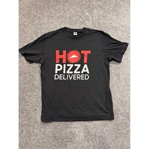 Pizza Hut T-Shirt Mens L Gray Hot Pizza Delivered PH3040PLA Short Sleeve Graphic